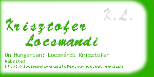 krisztofer locsmandi business card